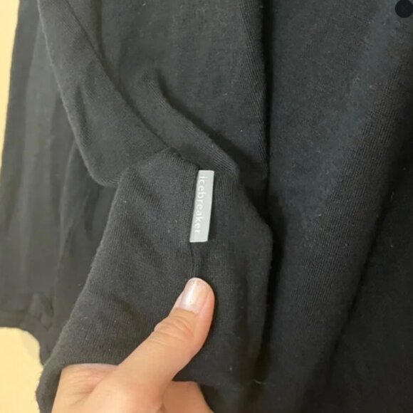 Icebreaker Merino 260 Quarter Zip Long Sleeve Shirt  - Men's Size Large - Black - Picture 6 of 8